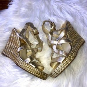 MICHAEL Michael Kors Gold Wedge heel strap sandals
